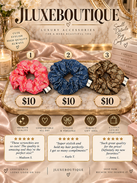 Designer-Inspired GG Luxury Hair Tie/Scrunchie – $10 Each