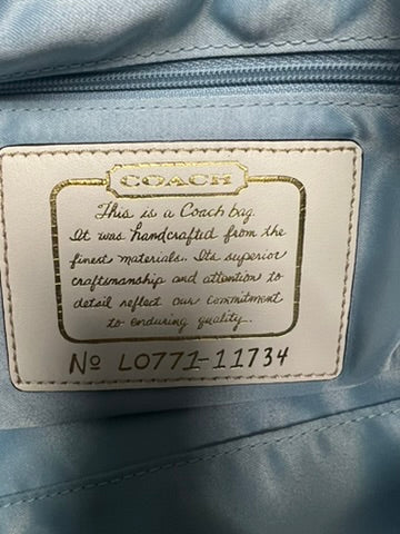 Coach Signature Blue Scarf Print Hobo Bag (Pre-Owned)