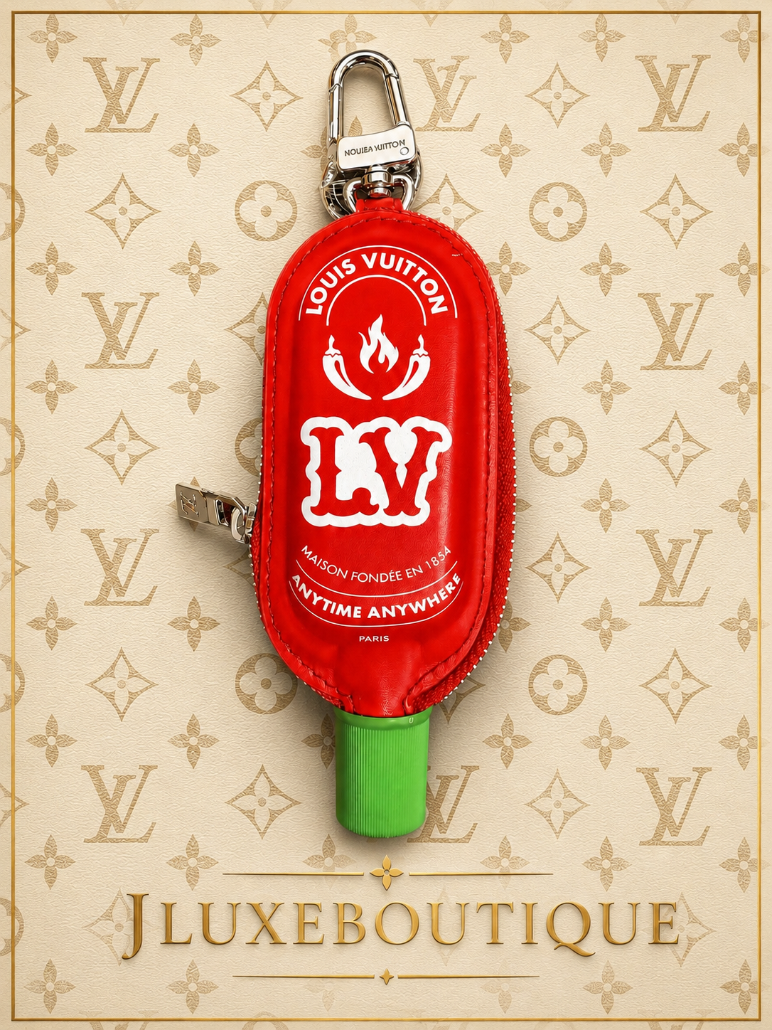 LV Hot Sauce Keychain Pouch – Bold Unique Accessory