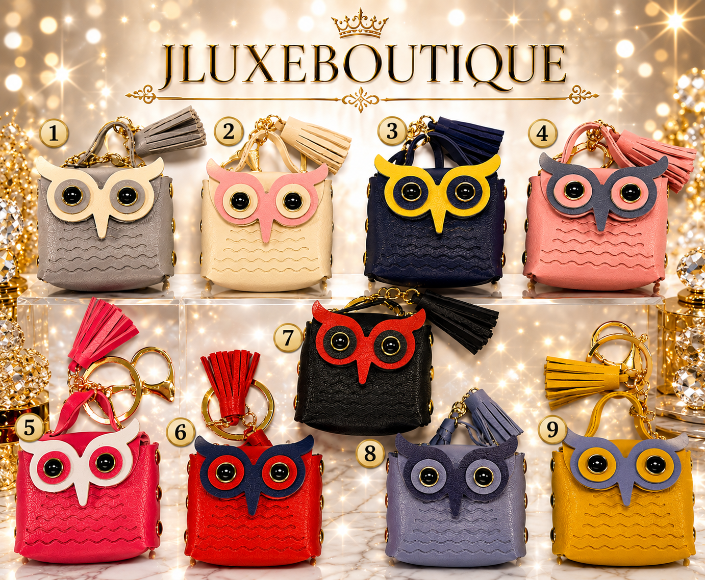 OWL Mini Coin Pouch Keychain