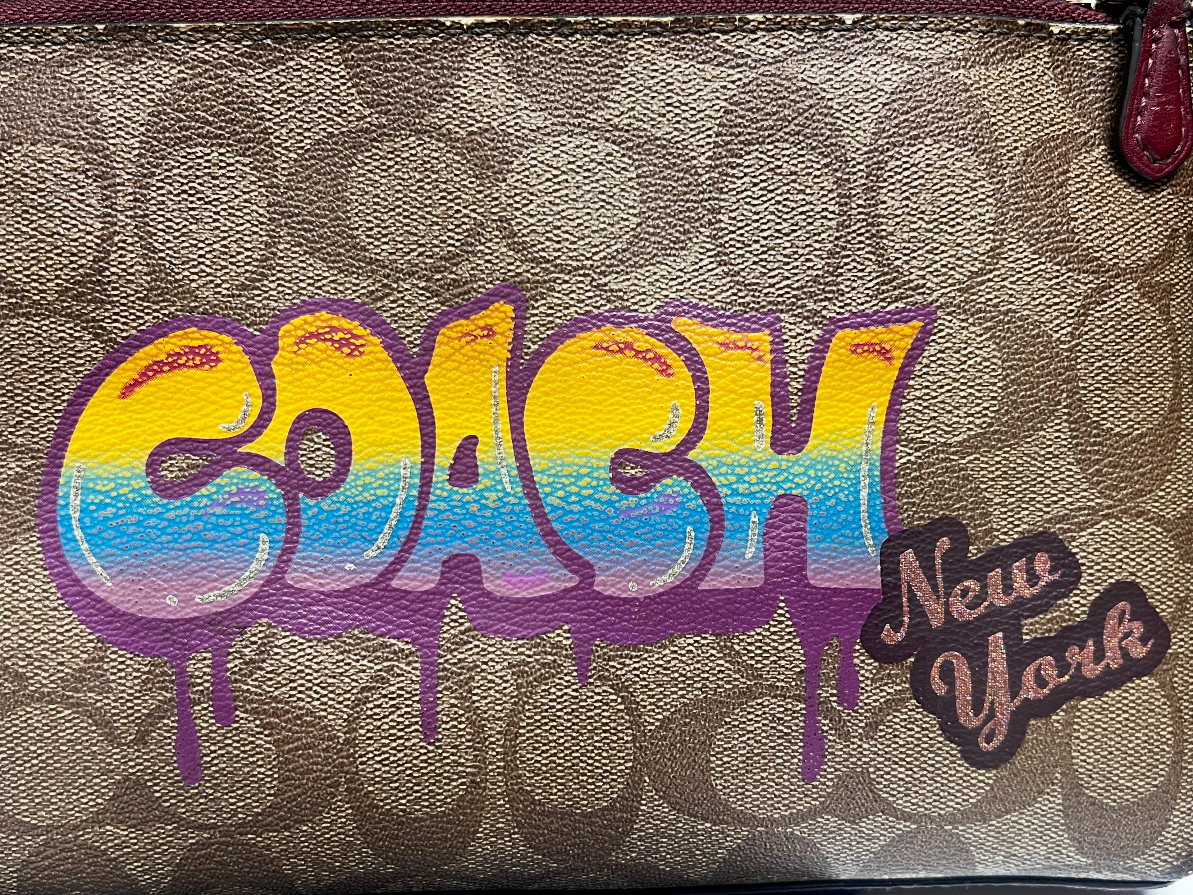 Coach Signature Canvas Graffiti Shoulder Bag