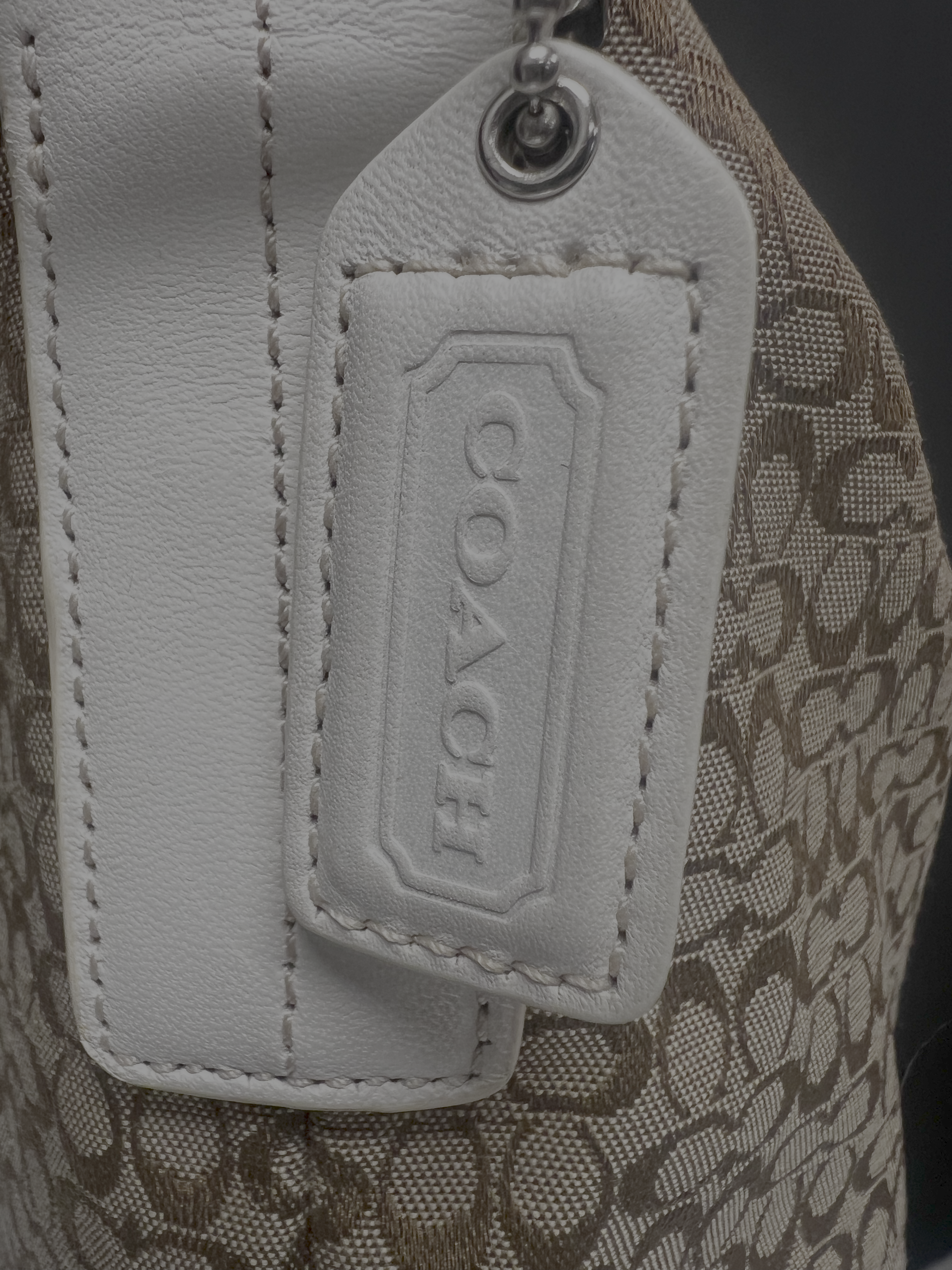 COACH Mini Signature Duffle Convertible in White Leather F10416