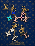 Designer-Inspired Floral Charm Keychains – Luxury Collection