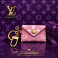 Master Quality Pink LV Card Holder Keychain – Luxury Edition