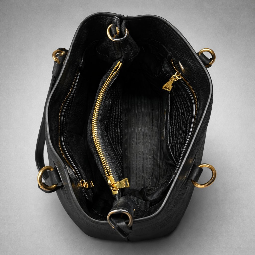 PRADA Vitello Daino Leather Tote/ Shoulder Bag