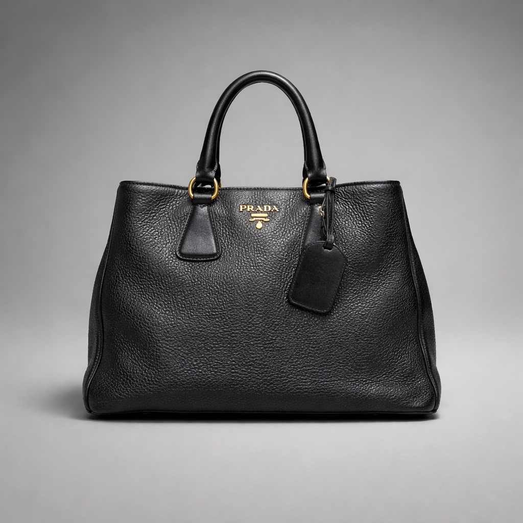 PRADA Vitello Daino Leather Tote/ Shoulder Bag