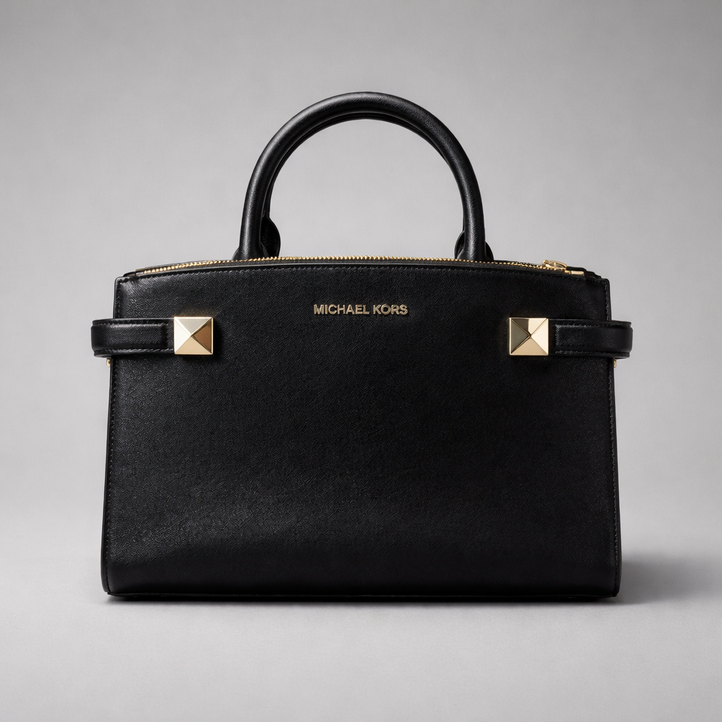 Michael Kors Double Gold Studded Satchel Handbag