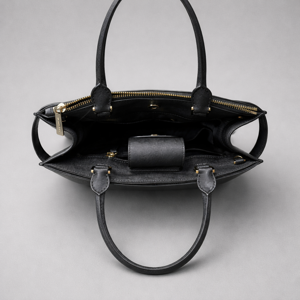 Michael Kors Double Gold Studded Satchel Handbag