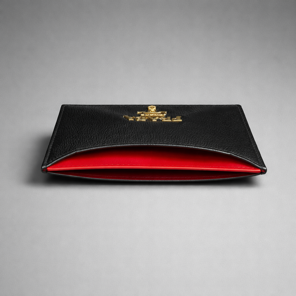 Prada Vitello Two-Tone Card Wallet