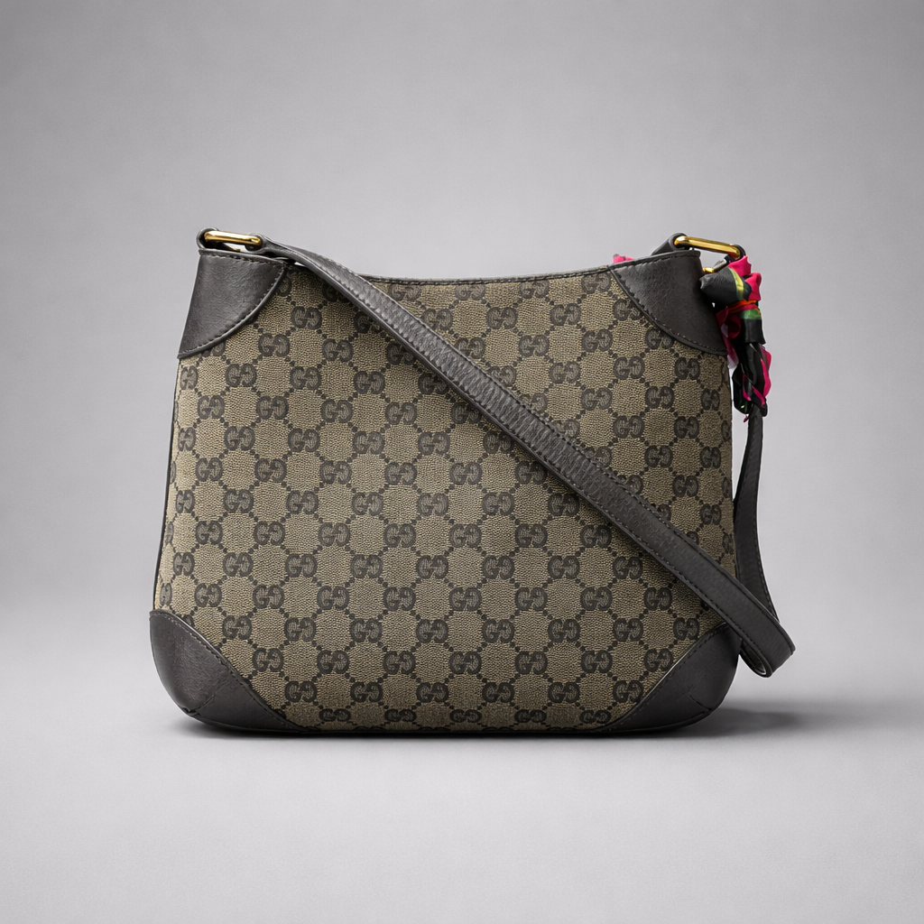 Gucci GG Monogram Green Signature Hobo Shoulder Bag (Pre-Owned)