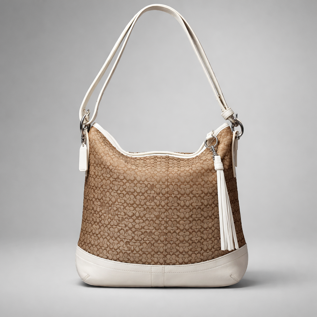 COACH Mini Signature Duffle Convertible in White Leather F10416