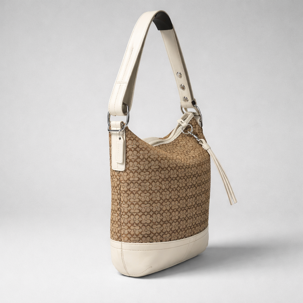 COACH Mini Signature Duffle Convertible in White Leather F10416