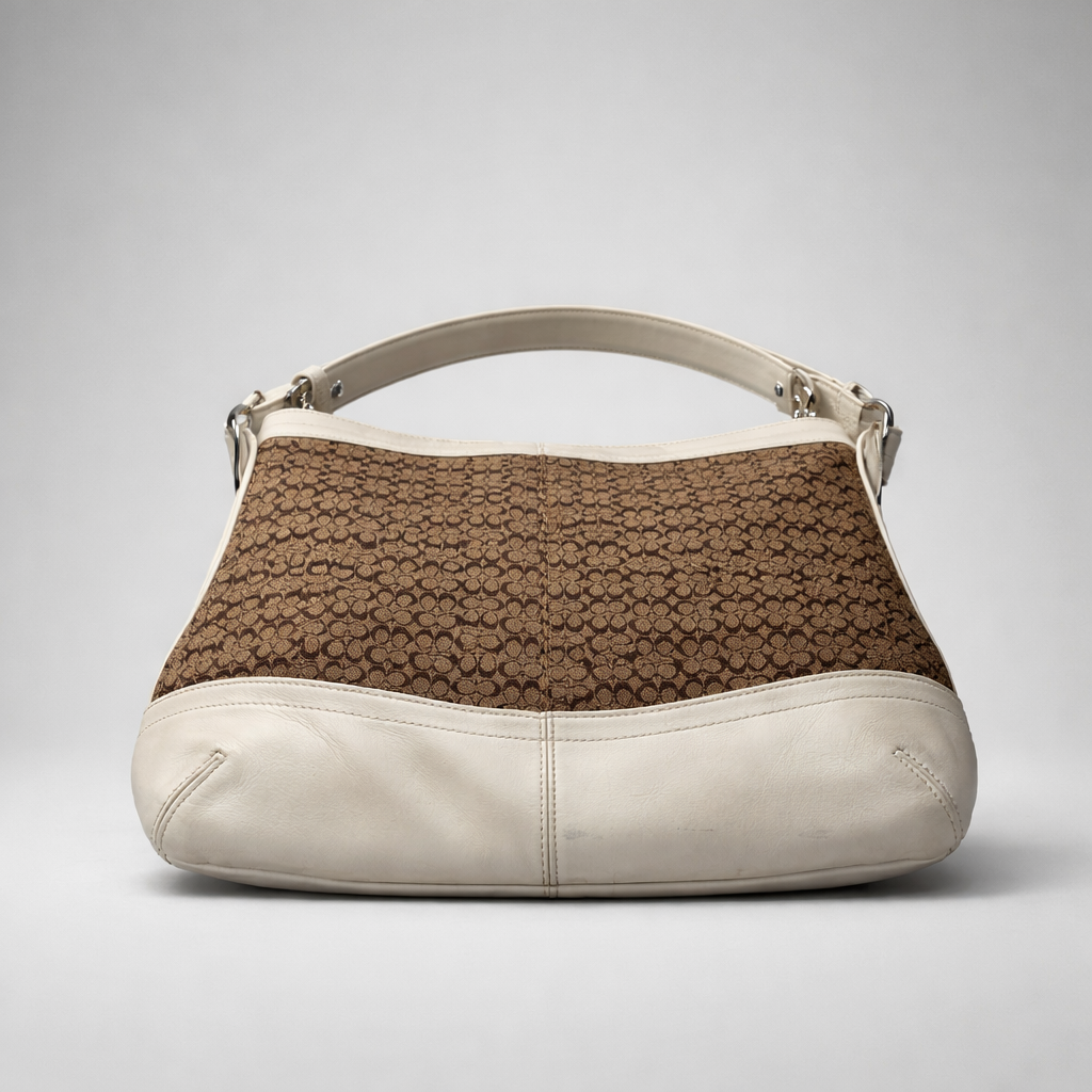 COACH Mini Signature Duffle Convertible in White Leather F10416