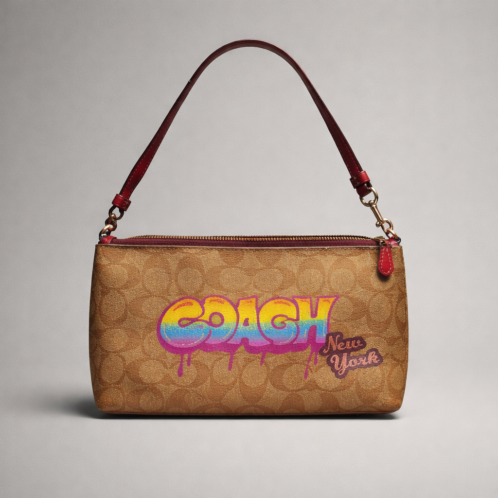 Coach Signature Canvas Graffiti Shoulder Bag