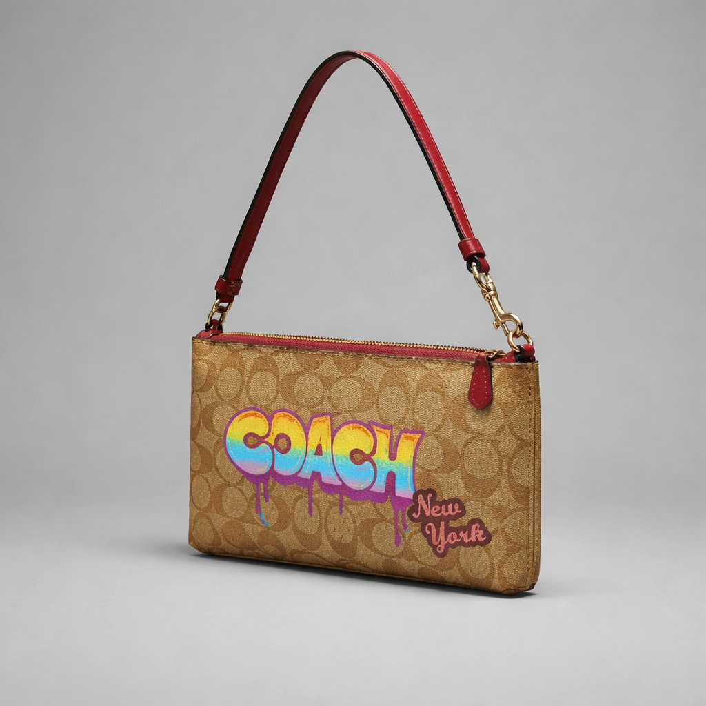 Coach Signature Canvas Graffiti Shoulder Bag