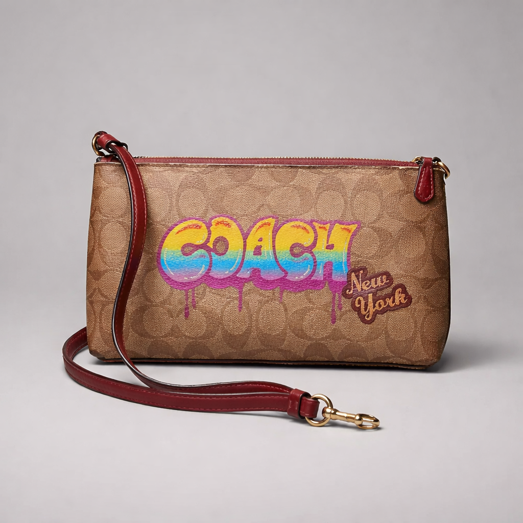 Coach Signature Canvas Graffiti Shoulder Bag