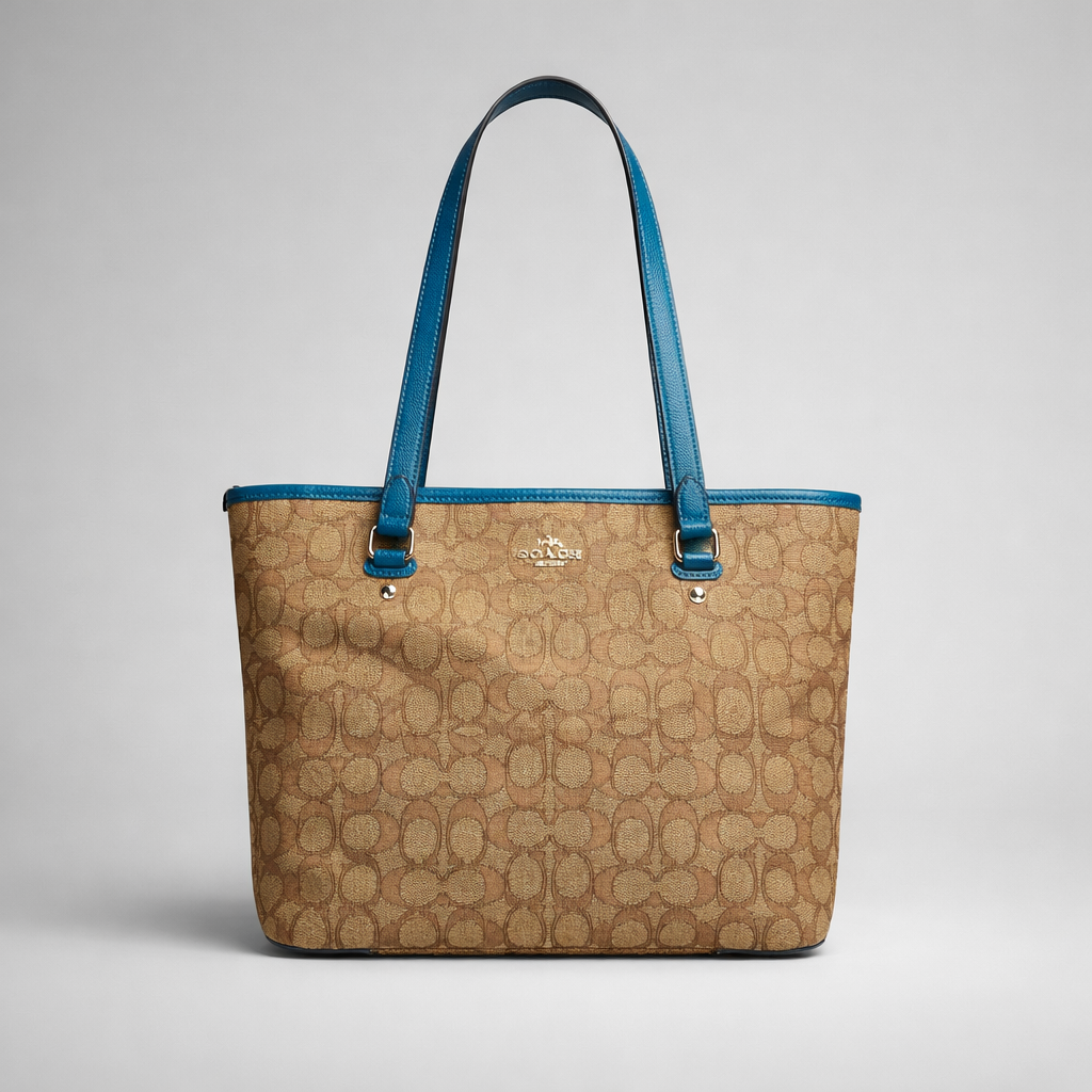 Coach Signature Zip-Top Tote Bag