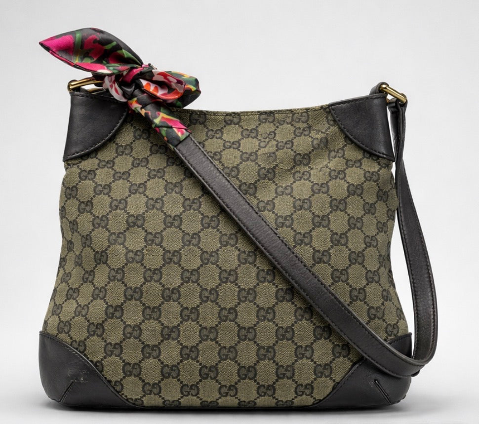 Gucci GG Monogram Green Signature Hobo Shoulder Bag (Pre-Owned)