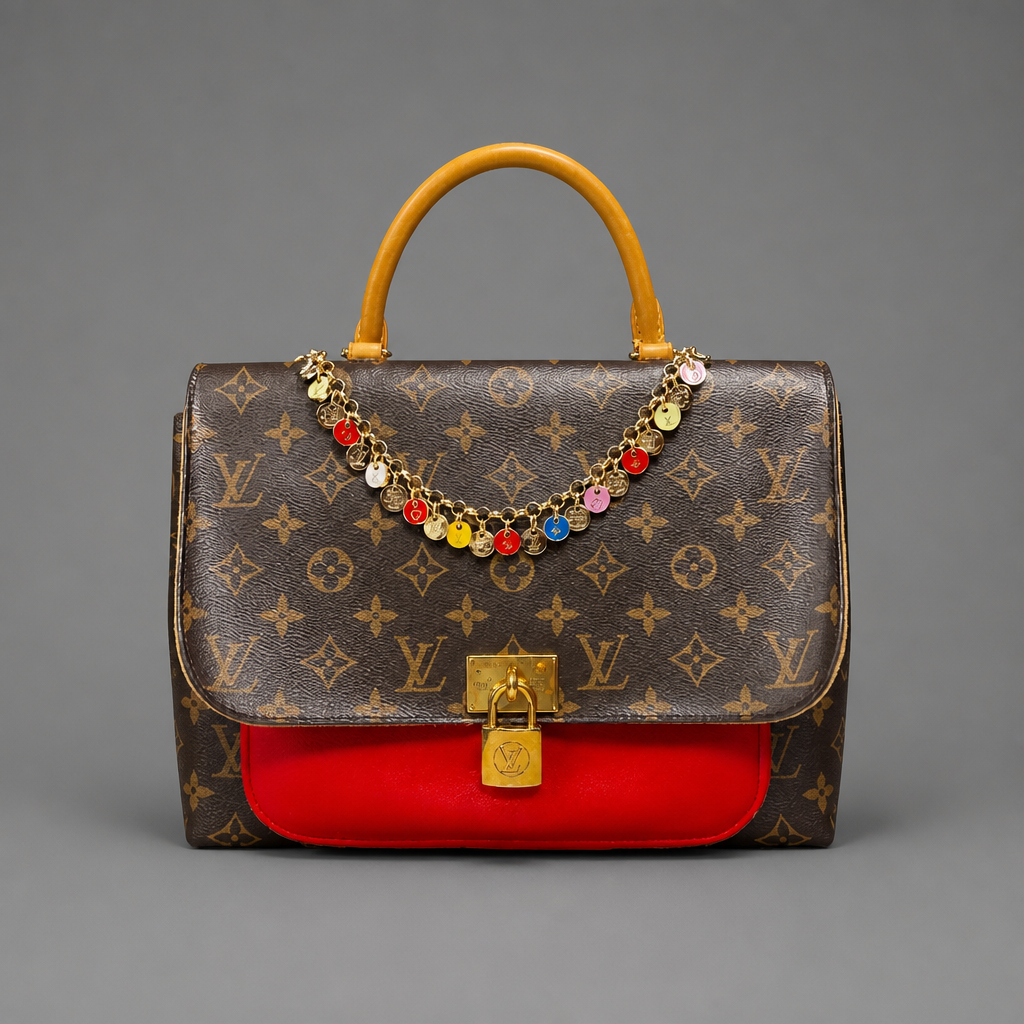 Louis Vuitton Marignan Messenger Bag in Monogram Canvas in Coquelicot Red (Style No. M44286)