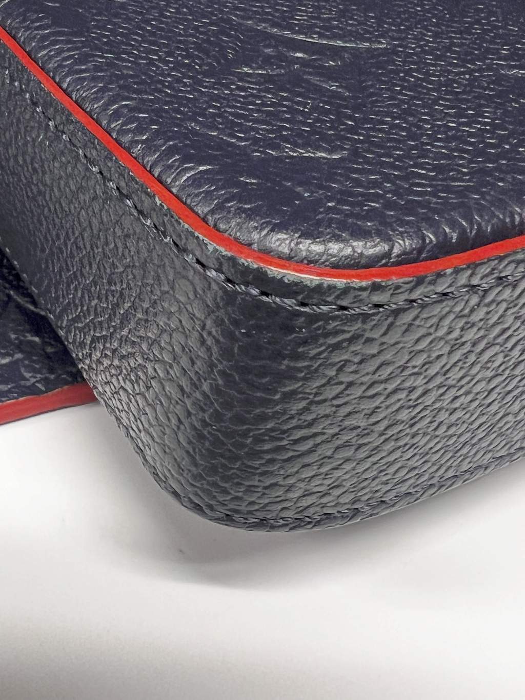 Louis Vuitton Pochette Felicie in Monogram Empreiente Leather (Navy With Red Interior) (Pre-Owned)