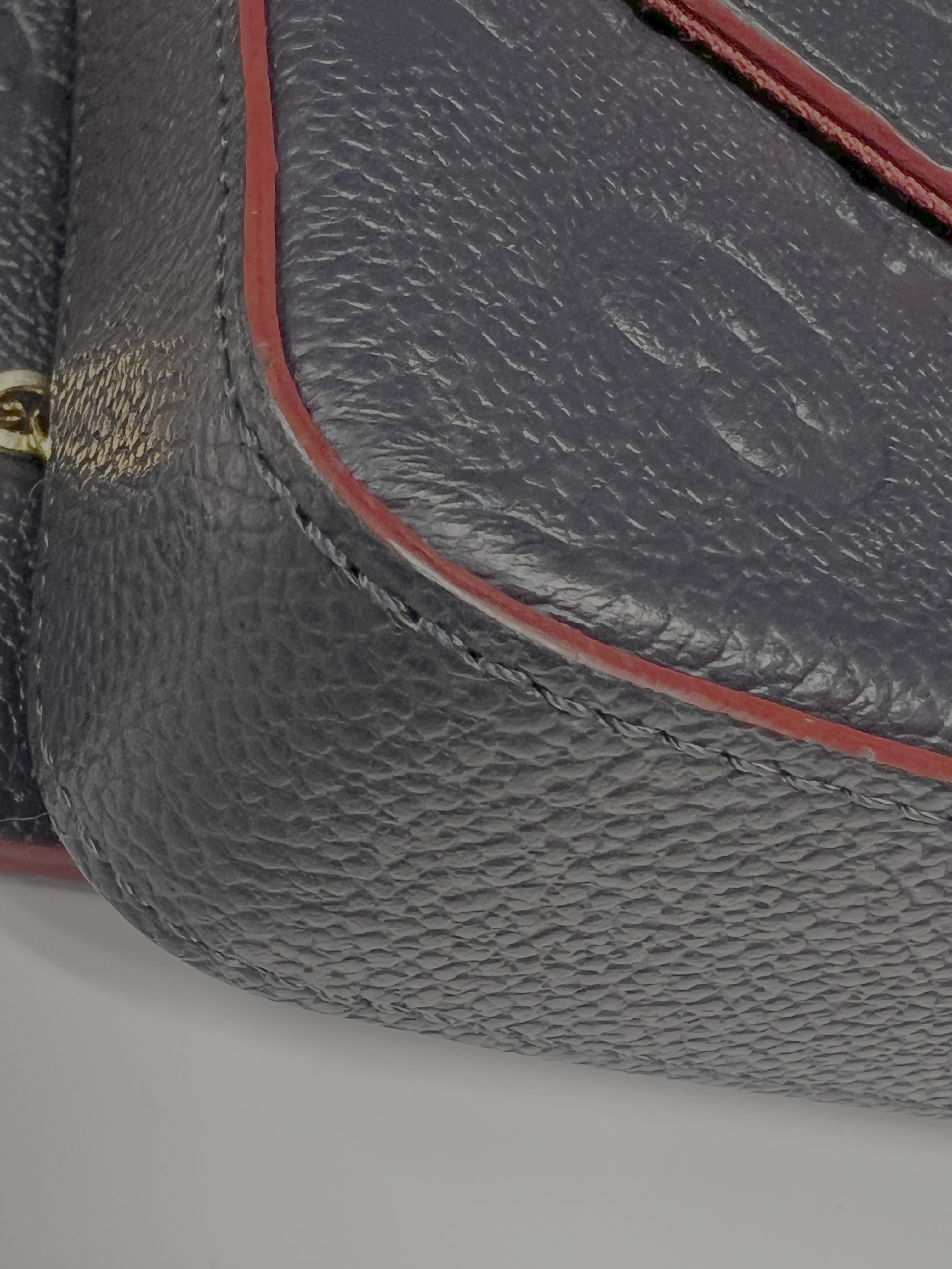 Louis Vuitton Pochette Felicie in Monogram Empreiente Leather (Navy With Red Interior) (Pre-Owned)