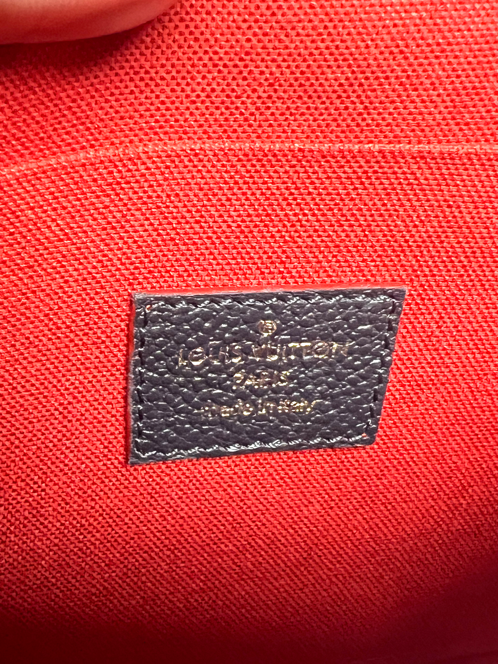 Louis Vuitton Pochette Felicie in Monogram Empreiente Leather (Navy With Red Interior) (Pre-Owned)
