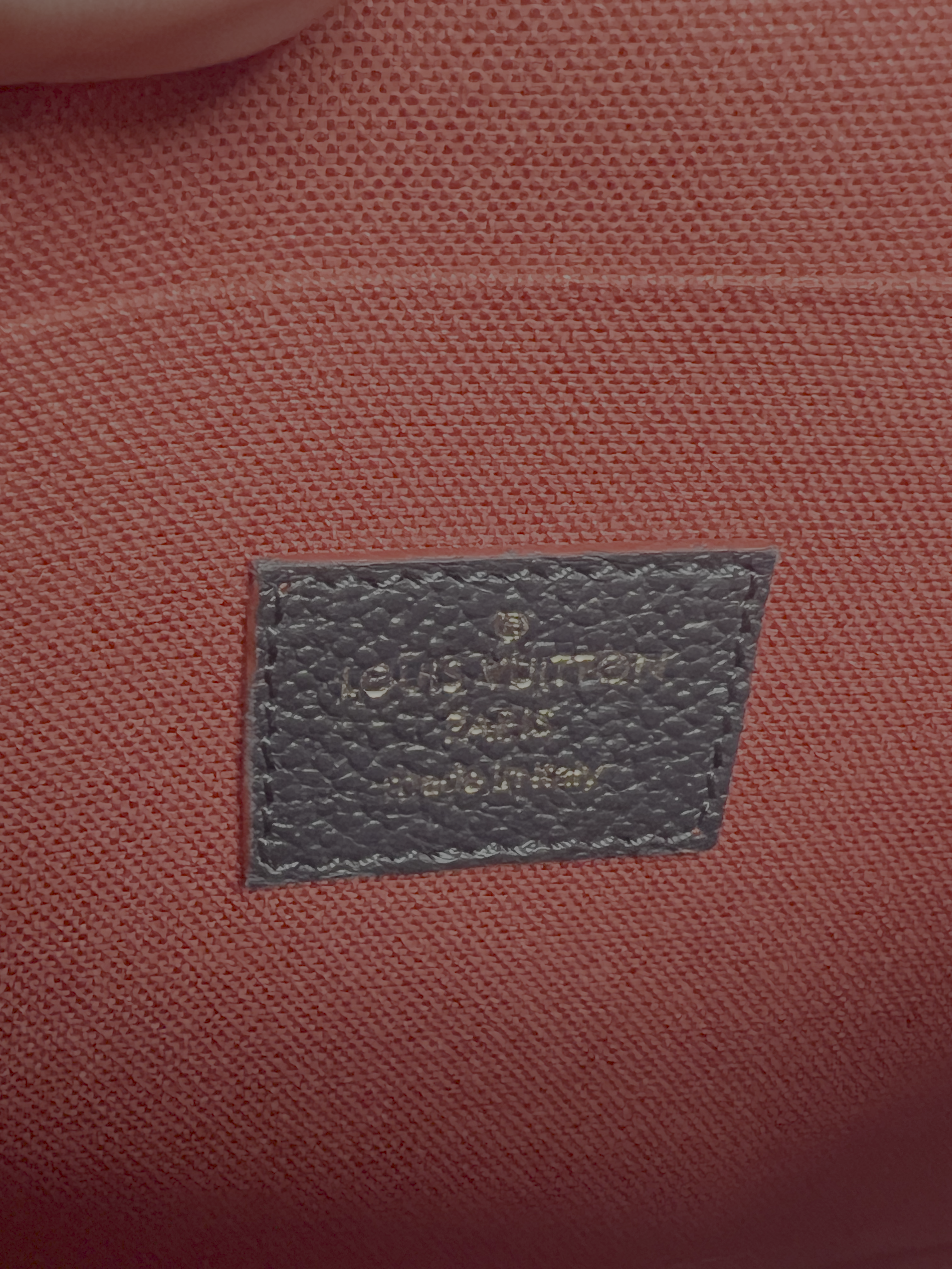 Louis Vuitton Pochette Felicie in Monogram Empreiente Leather (Navy With Red Interior) (Pre-Owned)