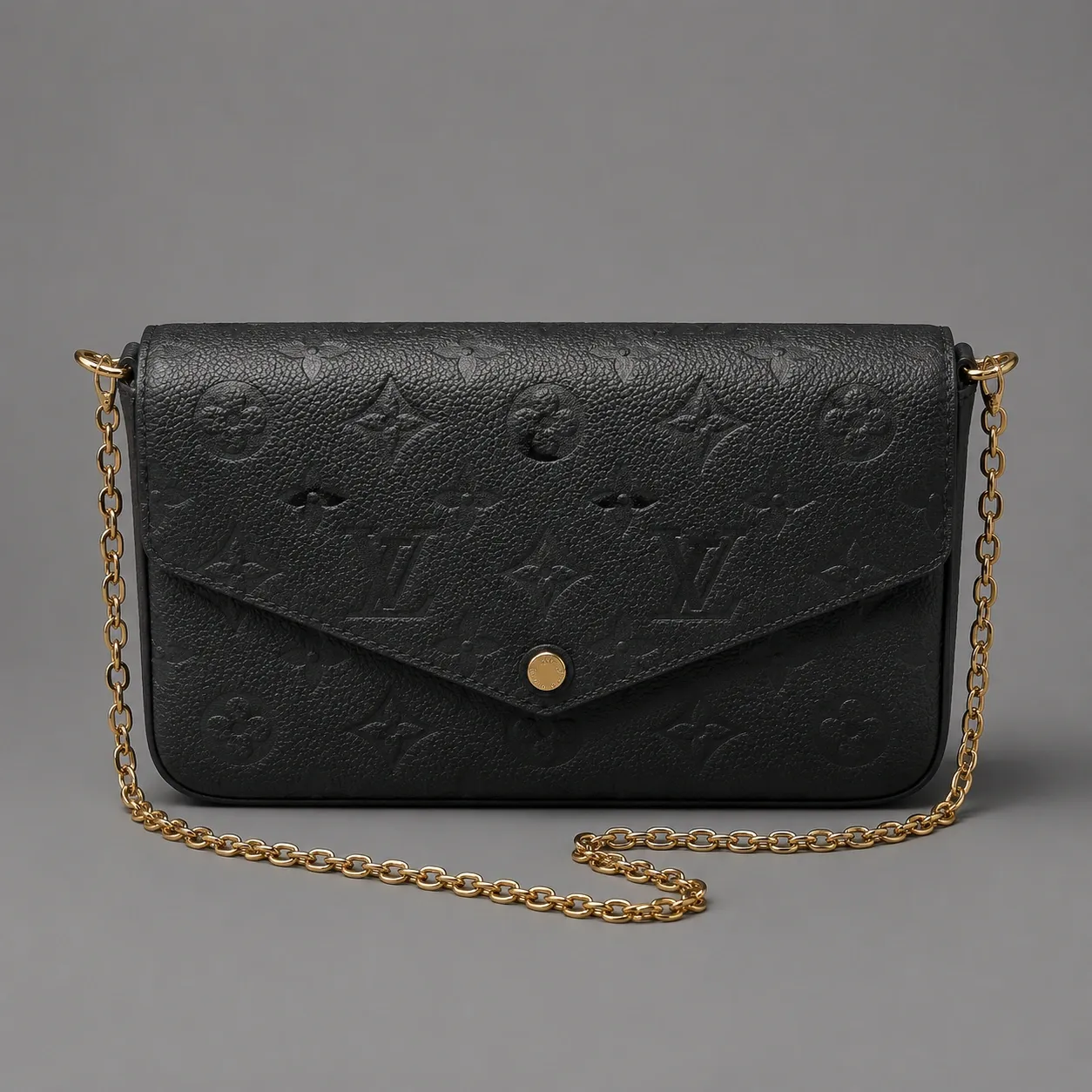 (2019) Louis Vuitton Pochette Félicie in Black Monogram Empreinte Leather