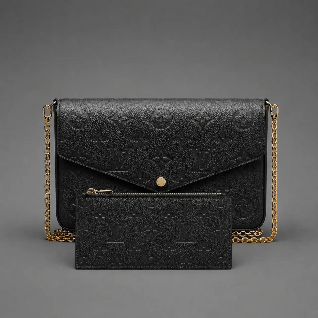 (2019) Louis Vuitton Pochette Félicie in Black Monogram Empreinte Leather