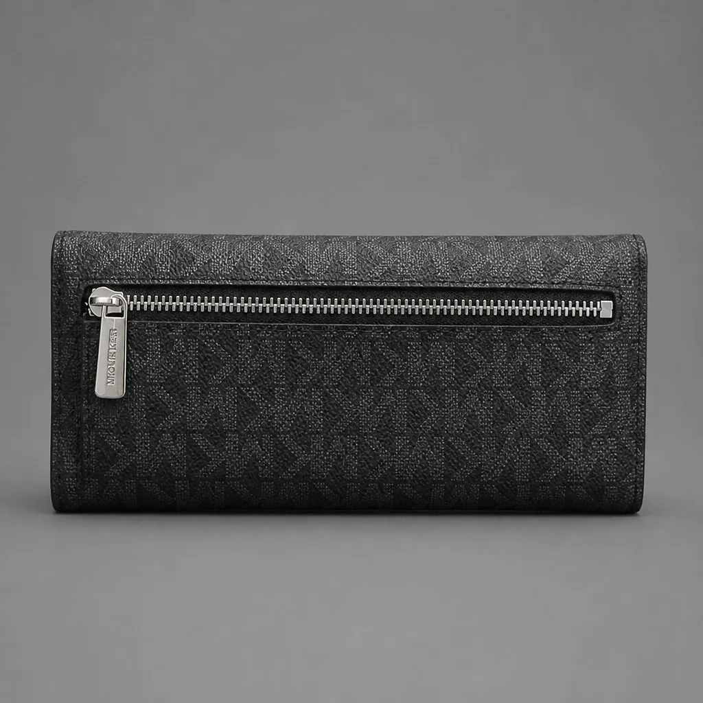 Back 2 School Michael Kors Hamilton Soft Leather Satchel and MK Black and Grey long jet set wallet set
