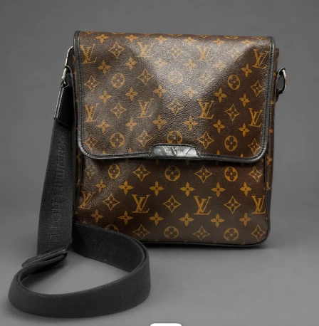 (1993) Louis Vuitton Business MM Messenger Bag in Monogram Macassar Canvas