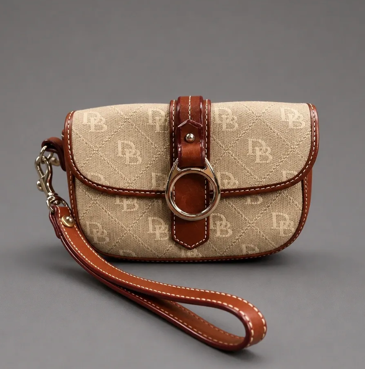 Dooney & Bourke Signature Monogram Flap Wristlet