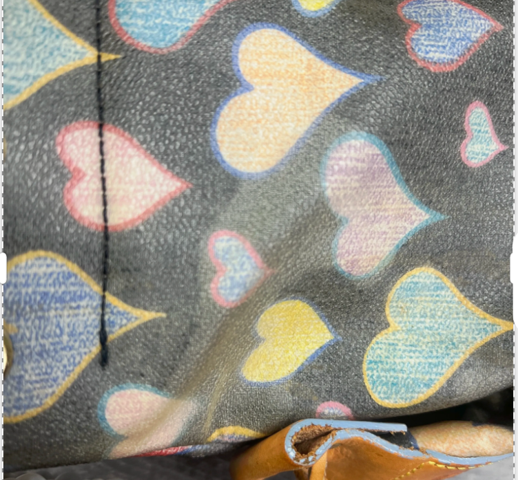 Y2K-era Dooney & Bourke Rainbow Hearts Collection Satchel