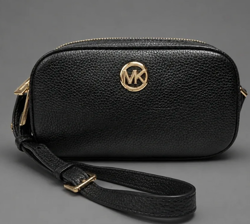 Back 2 School Sale Michael Kors Fulton Double Zip Leather Crossbody Bag with Matching Fulton Flap wallet (full set)