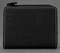 Dooney & Bourke Black Signature Monogram Canvas Zip-Top card wallet
