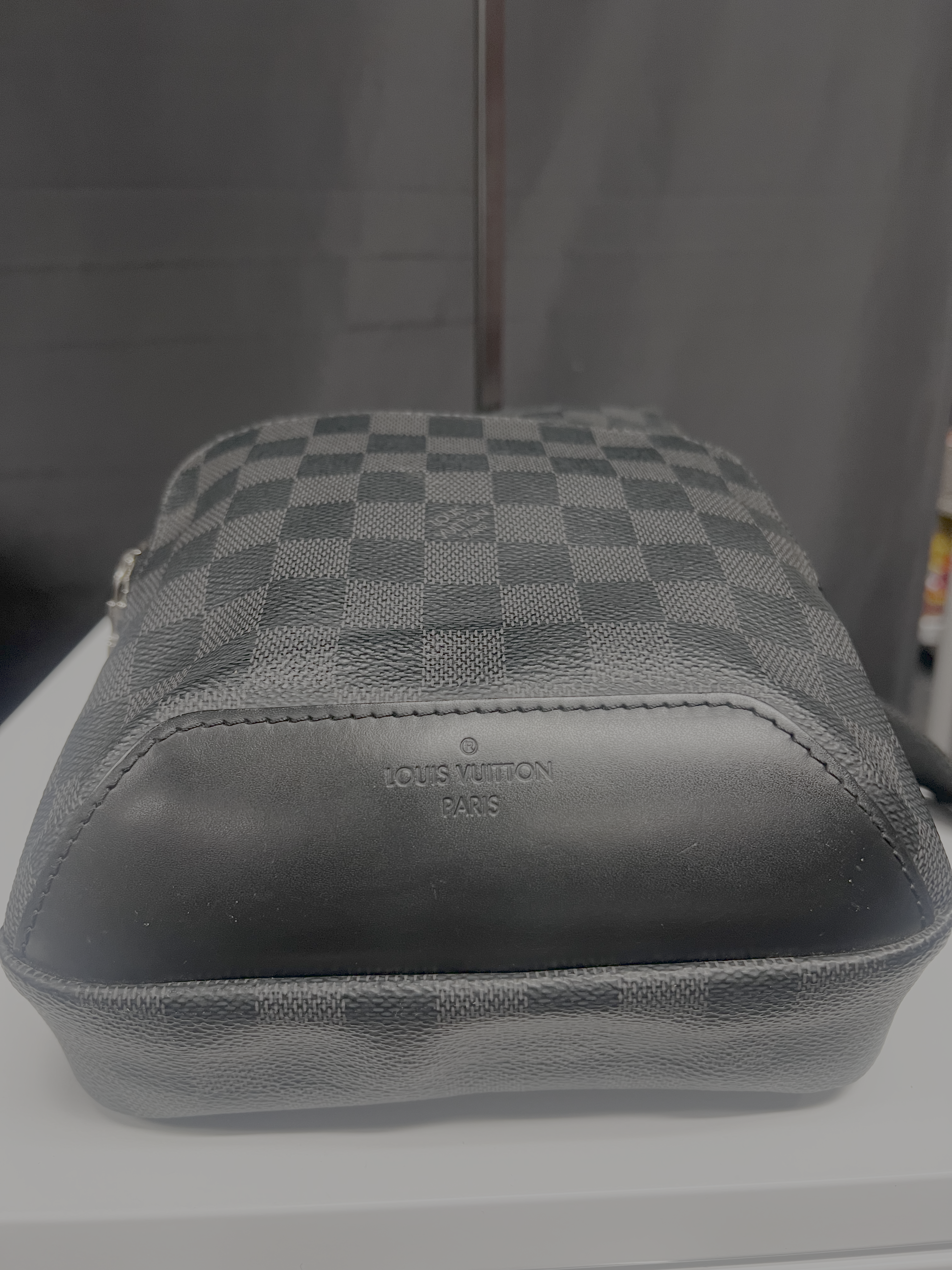 (2019) Louis Vuitton Avenue Sling Bag in classic Damier Graphite Canvas (Style No. N41719 / N45302)